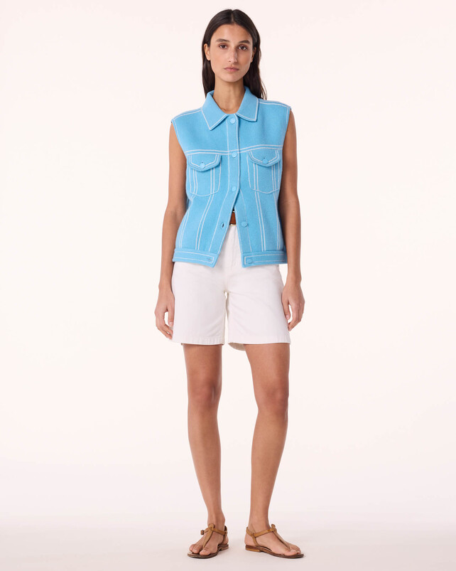 kujten Veste jess Veste Cachemire Sans Manches 2 fils