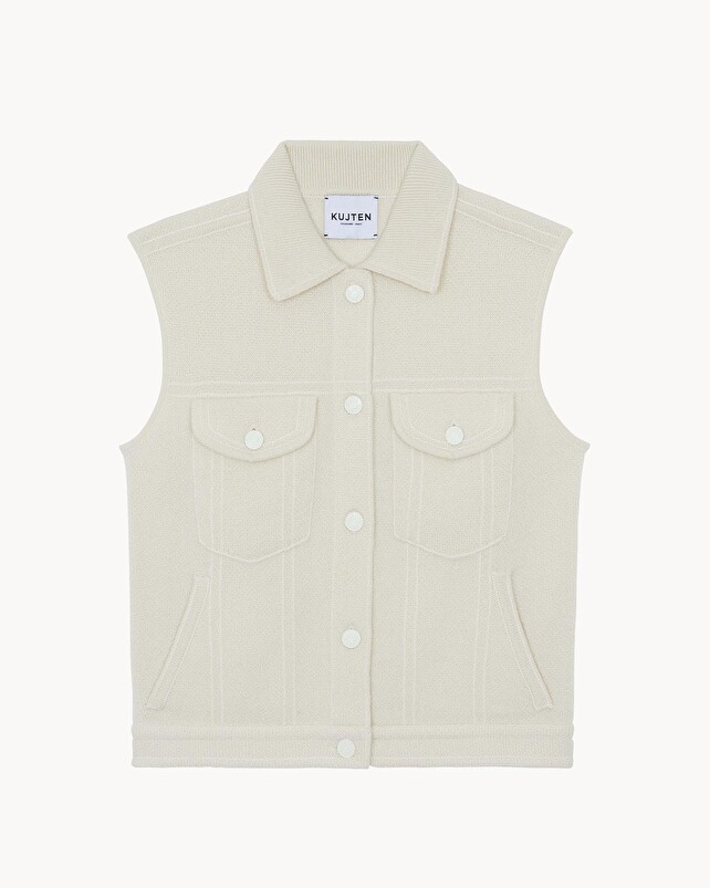 kujten Veste jess Veste cachemire sans manches 4 fils
