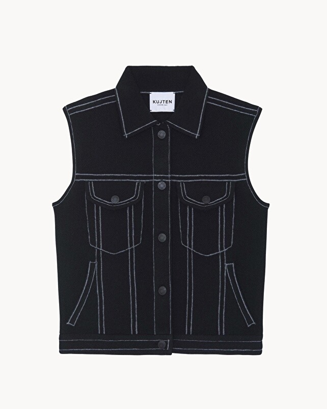 kujten Veste jess Veste cachemire sans manches 4 fils