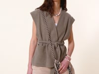 Kujten Veste Lali Veste Kimono Cachemire Sans Manches 2 Fils