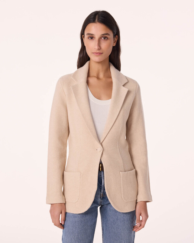 Kujten Veste Mag Veste Blazer Ajustée Cachemire 2 Fils