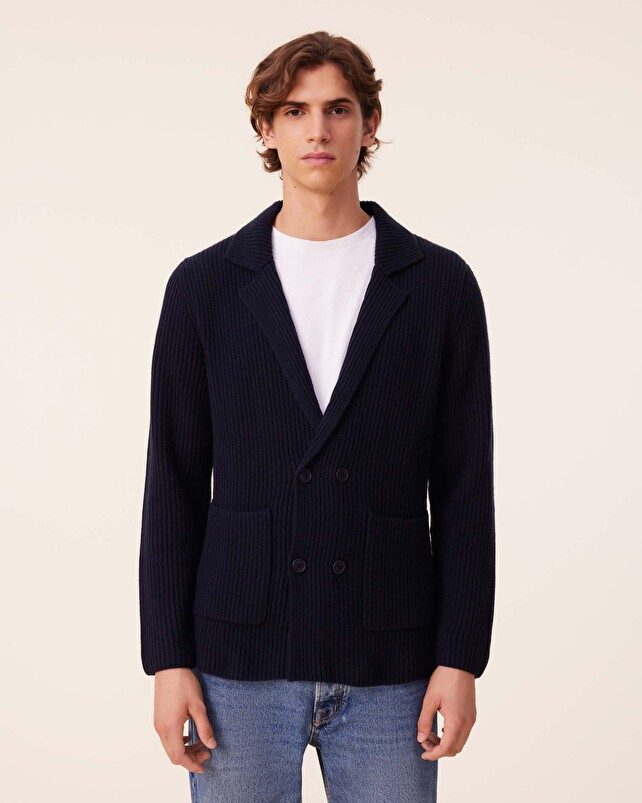 Kujten Veste Martin Veste Blazer Cachemire Côtes Anglaises 6 Fils