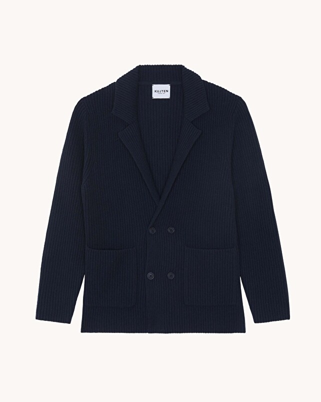 Kujten Veste Martin Veste Blazer Cachemire Côtes Anglaises 6 Fils