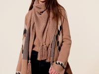 Kujten Veste Micky Veste Cachemire Col Châle À Franges 4 Fils