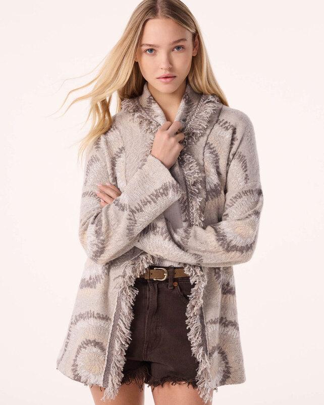 kujten Veste miko shibori Veste Cachemire avec Ceinture