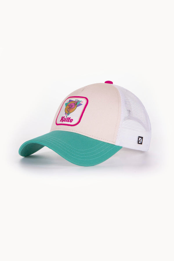 kulte CASQUETTE MOTIF FLAMINGO VERT / ROSE