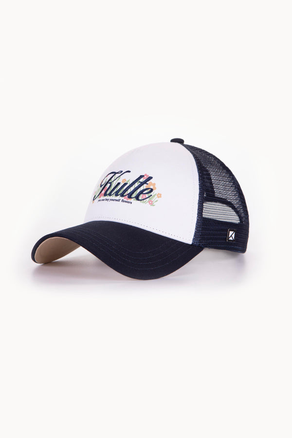 kulte CASQUETTE MOTIF FLOWER BLANCHE