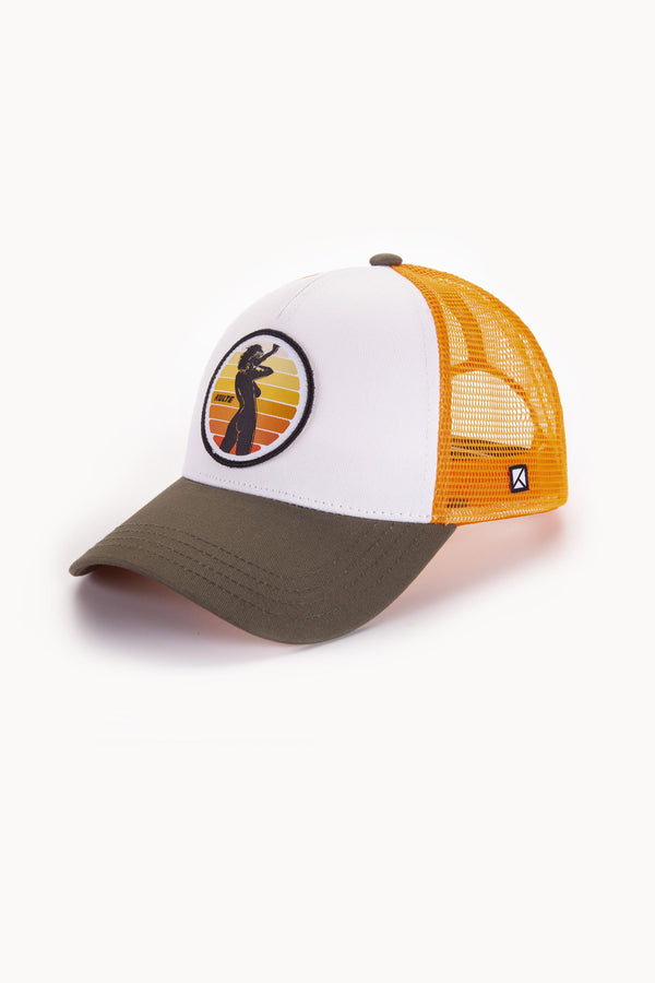kulte CASQUETTE MOTIF TOPLESS KAKI / ORANGE