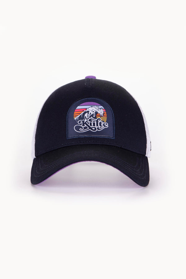 Kulte CASQUETTE MOTIF WAVE 2 BLEU MARINE