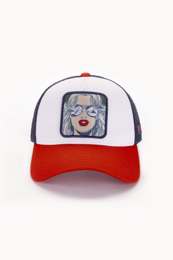 Kulte CASQUETTE MOTIF WTF ROUGE / BLEU MARINE