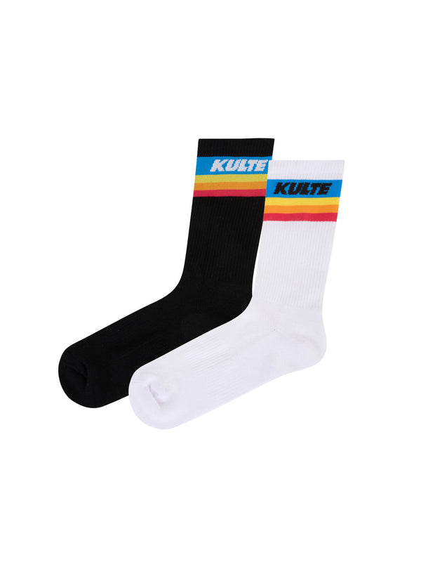 Kulte CHAUSSETTES RAINBOW NOIR/BLANC