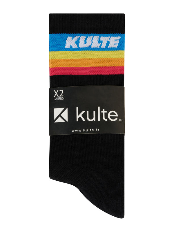 Kulte CHAUSSETTES RAINBOW NOIR/BLANC