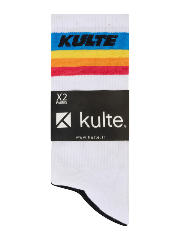 Kulte CHAUSSETTES RAINBOW NOIR/BLANC