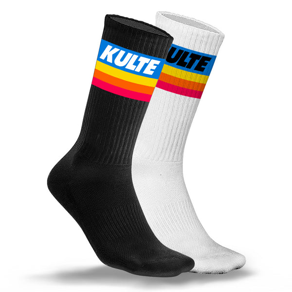 kulte CHAUSSETTES RAINBOW NOIR/BLANC