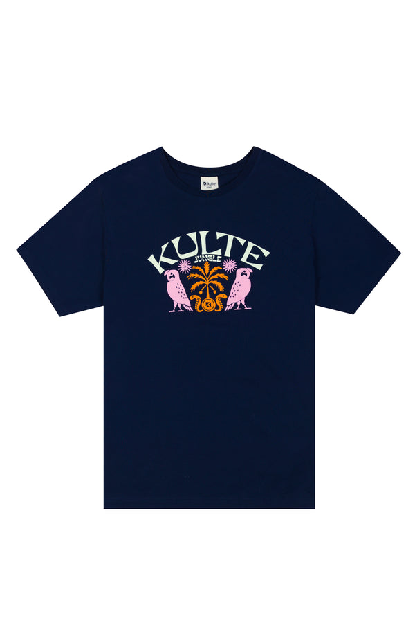 Kulte T-SHIRT COCO PALM BLEU MARINE