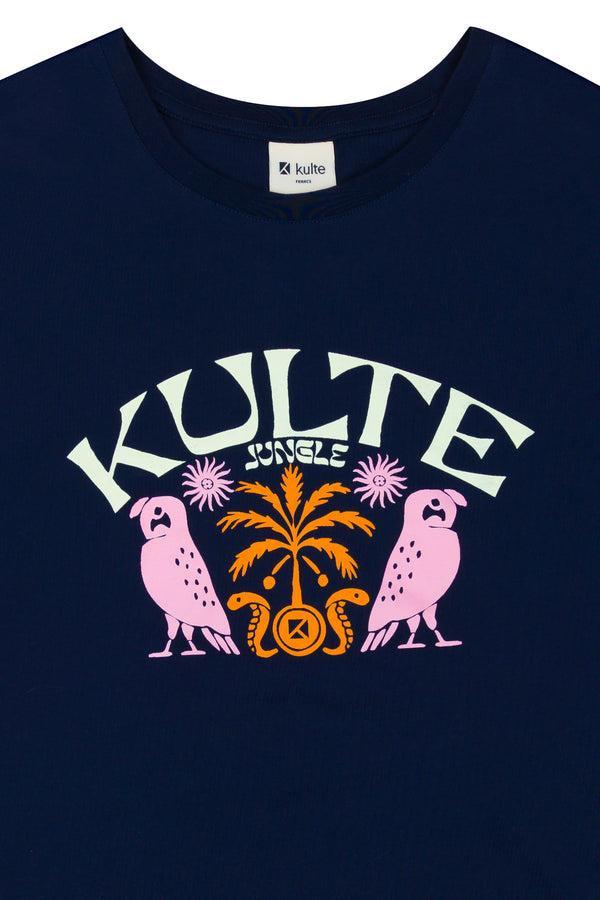 Kulte T-SHIRT COCO PALM BLEU MARINE