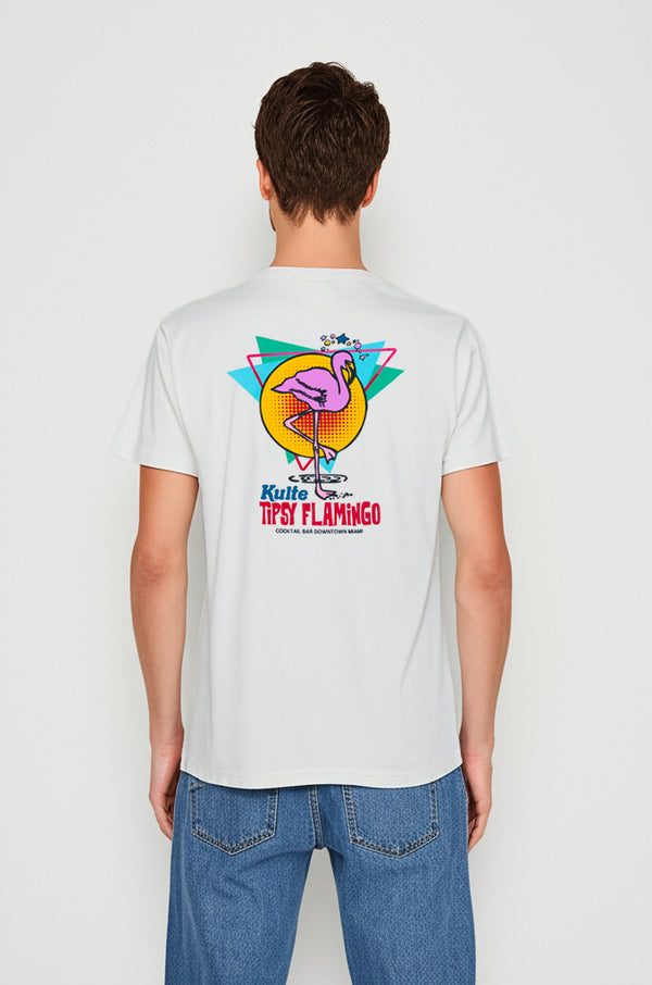 kulte T-SHIRT FLAMINGO OFF WHITE
