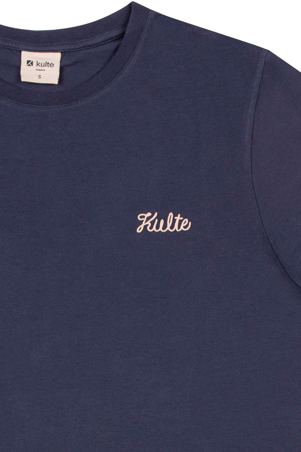 Kulte T-SHIRT SCRIPT BLEU MARINE