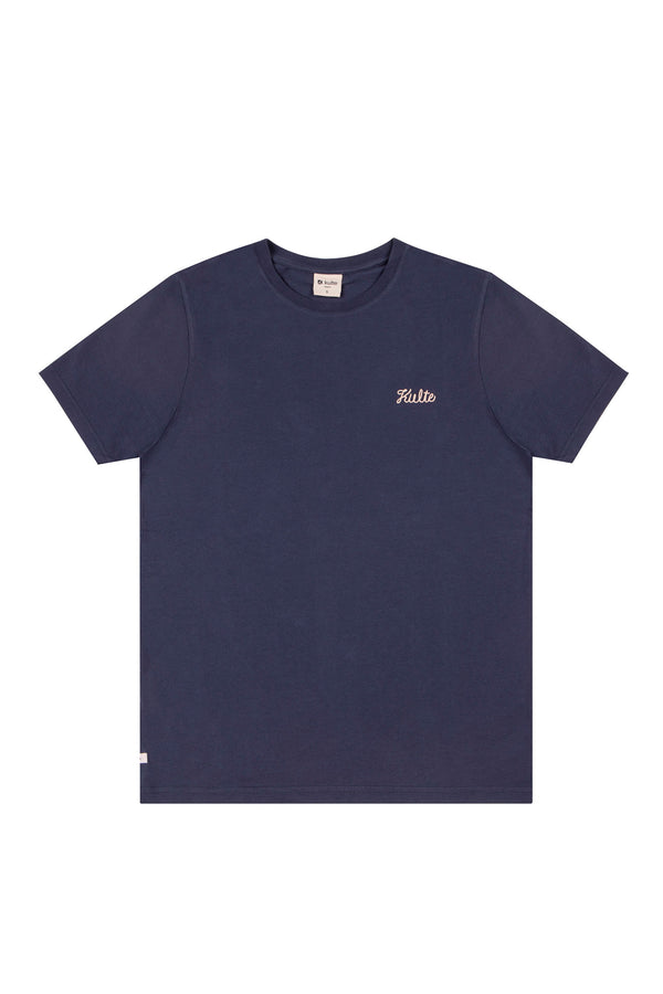 kulte T-SHIRT SCRIPT BLEU MARINE