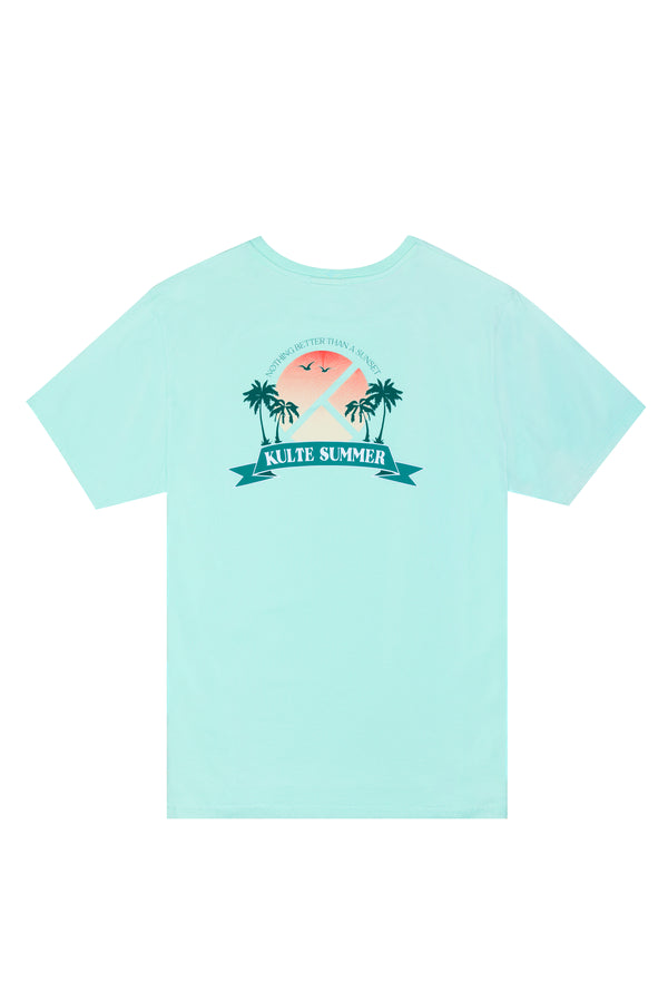 Kulte T-SHIRT SUNSET SQUARE MINT