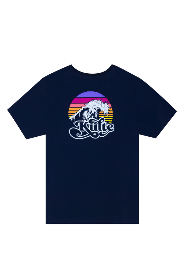Kulte T-SHIRT WAVE 2 BLEU MARINE
