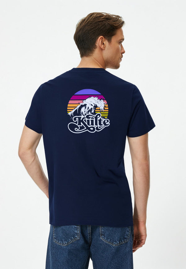 kulte T-SHIRT WAVE 2 BLEU MARINE