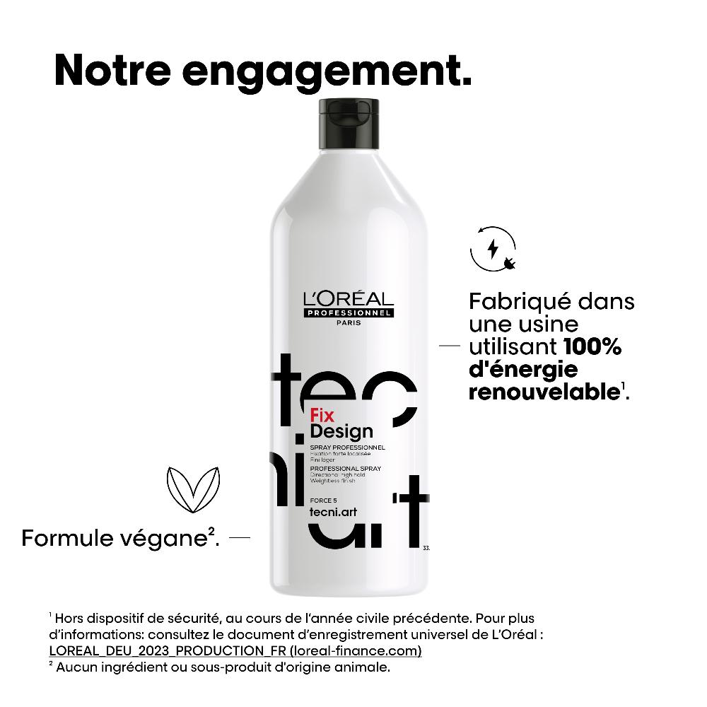 L´oréal Professionnel Recharge Fix Design - Spray Fixation & Finition 1000 Ml - Tecni.art