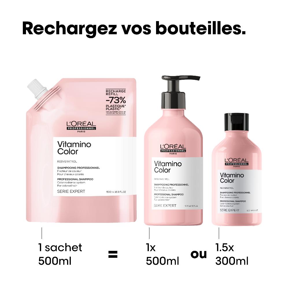 L´oréal Professionnel Recharge Shampoing Fixateur De Couleur 500 Ml - VITAMINO COLOR