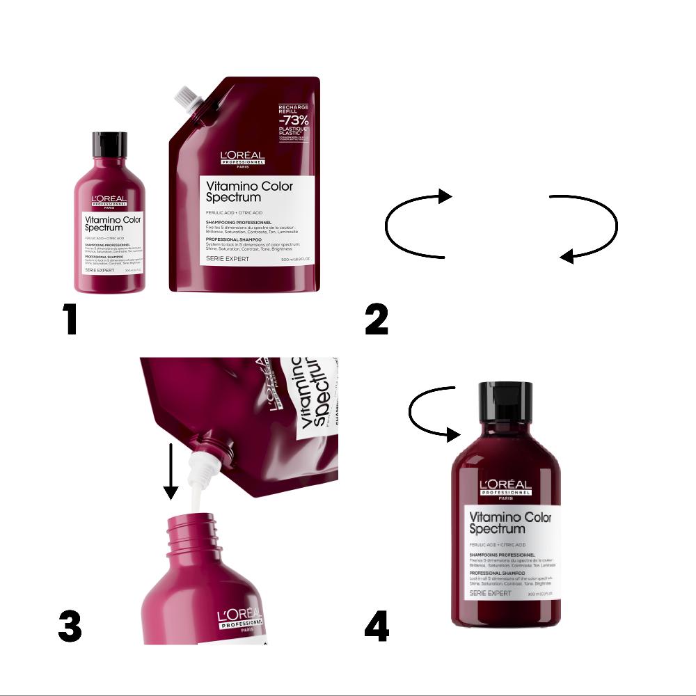 L´oréal Professionnel Recharge Shampoing Fixateur Du Spectre Coloriel 500 Ml - Vitamino Color Spectrum