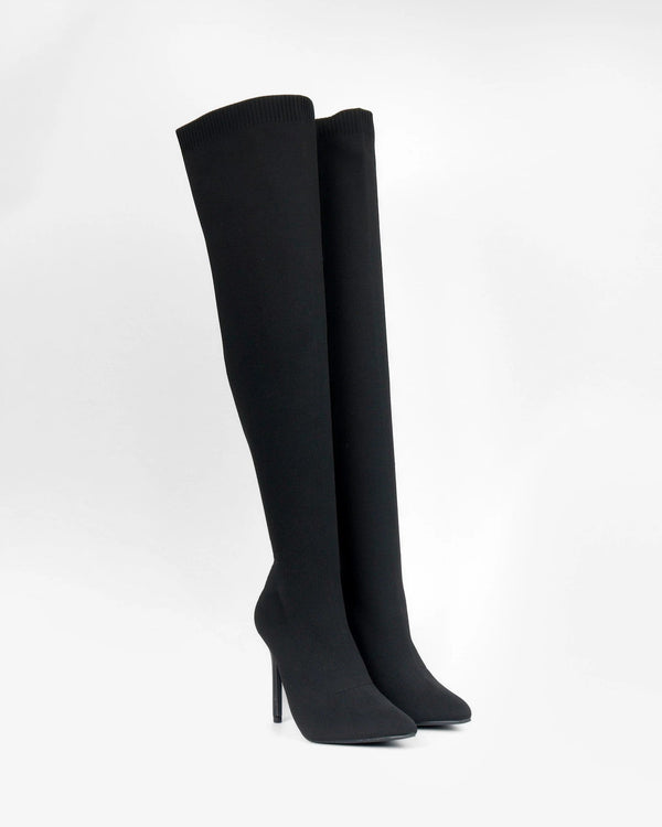La Bottine Souriante Bottes Cuissardes Chaussette à Talon Serena