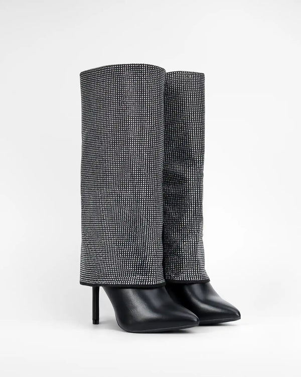 La Bottine Souriante Bottes à Talon à Strass Luna