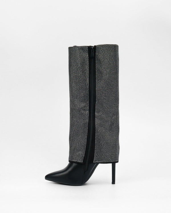 La Bottine Souriante Bottes à Talon à Strass Luna