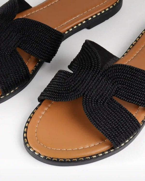La Bottine Souriante Mules Plates Tressées Ella