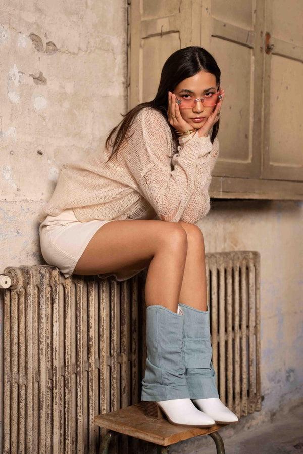 La Bottine Souriante Lorena - Bottines Santiag En Denim