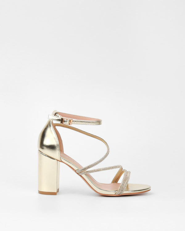 la bottine souriante Sandales à talons à strass Amelia