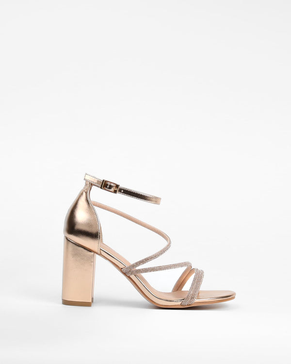 la bottine souriante Sandales à talons à strass Amelia