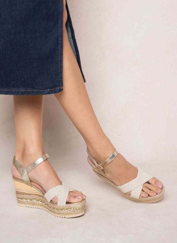 la bottine souriante Sandales compensées en cordes Estelle