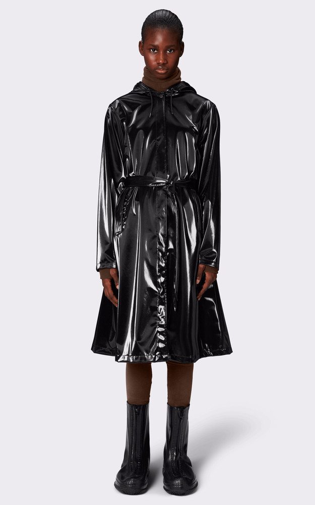 la canadienne A-Line Jacket longer 12040 noir brillant