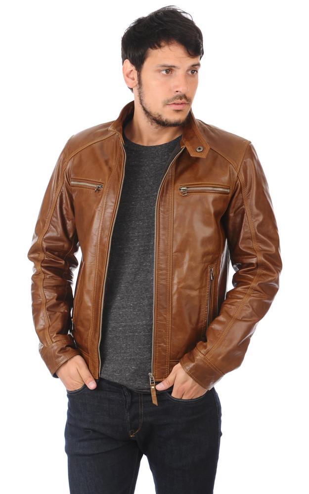 La Canadienne Blouson Cuir Buffle Erico Hood Cognac