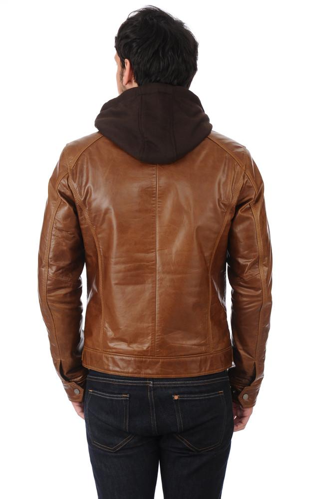 La Canadienne Blouson Cuir Buffle Erico Hood Cognac
