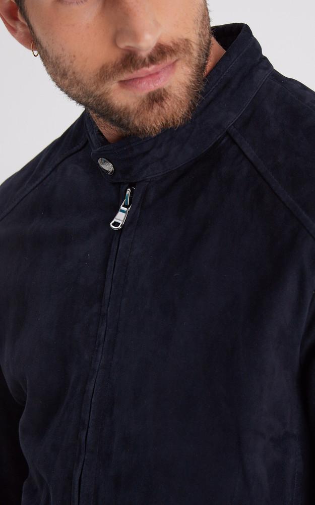 La Canadienne Blouson Cuir Velours Delf Bleu Marine