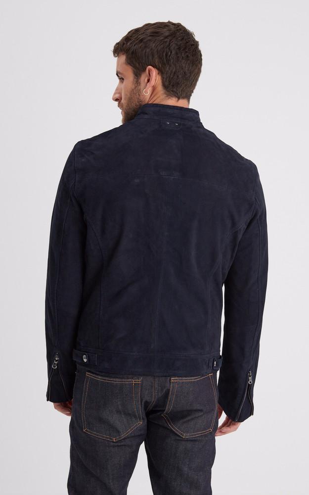 La Canadienne Blouson Cuir Velours Delf Bleu Marine