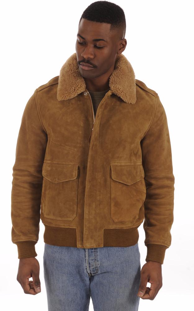 la canadienne Blouson pilote cuir velours LC2410S Rust