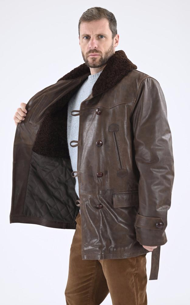 La Canadienne Canadienne Cuir D'agneau Patiné Marron