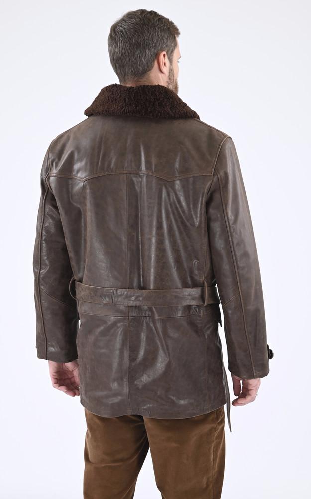 La Canadienne Canadienne Cuir D'agneau Patiné Marron