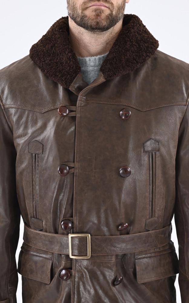 La Canadienne Canadienne Cuir D'agneau Patiné Marron