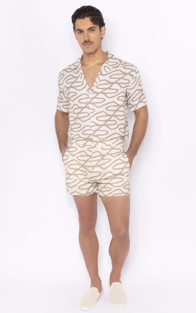 La Canadienne Chemise Manches Courtes à Motif Beige