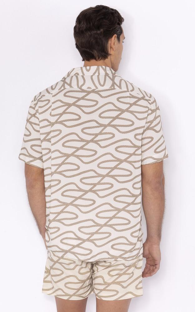 La Canadienne Chemise Manches Courtes à Motif Beige