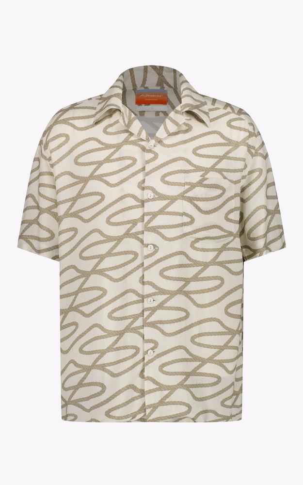 La Canadienne Chemise Manches Courtes à Motif Beige