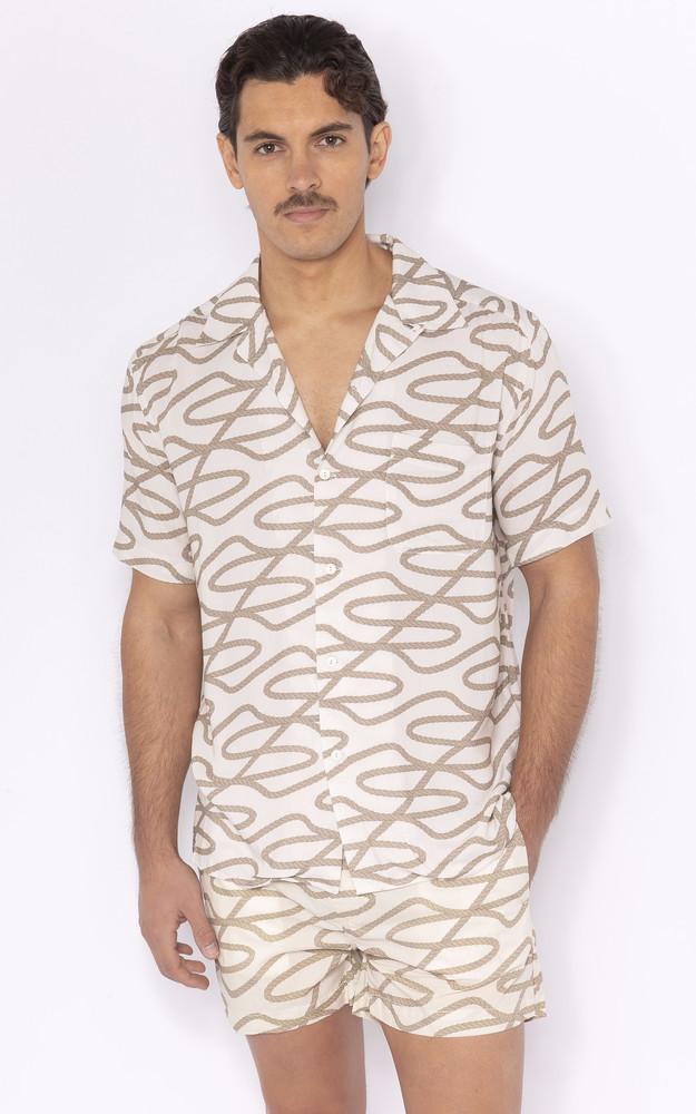 la canadienne Chemise manches courtes à motif beige